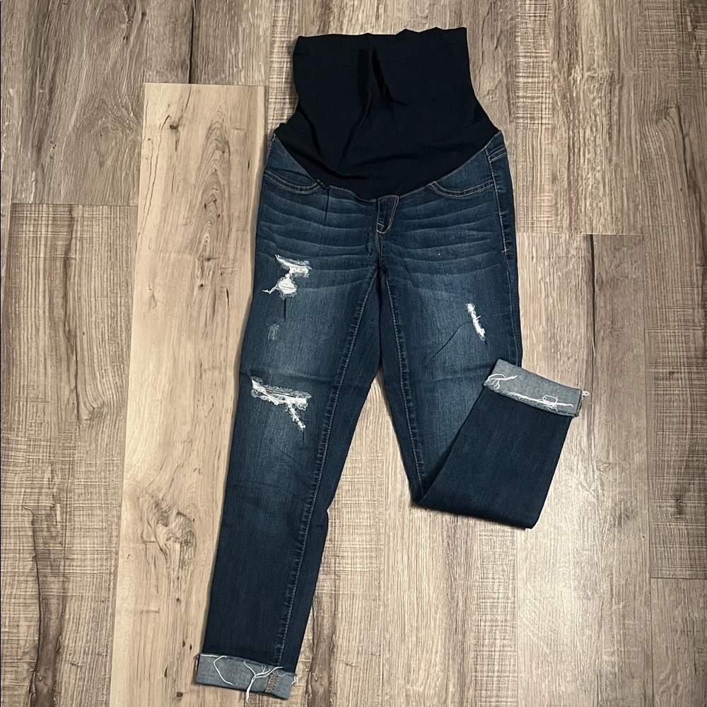 Maternity Dark Blue Women's Cropped Jeans